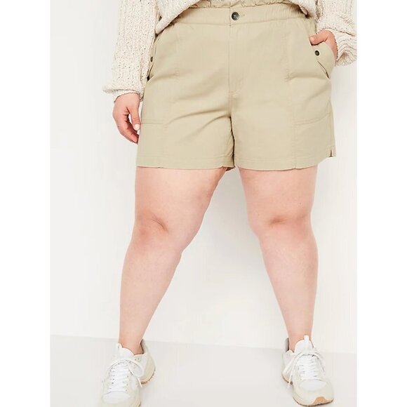 BUNDLE (2) NWT Old Navy Womens High Waisted Twill Utility Shorts Size 4X - Picture 1 of 12